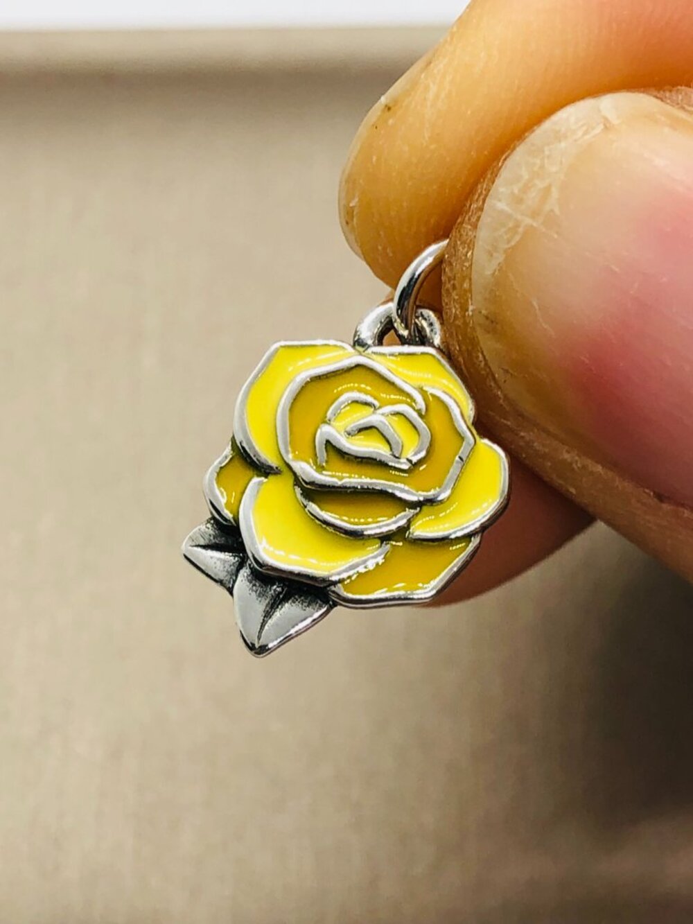 James Avery Enamel Consuela Rose Charm Yellow - Picture 3 of 6